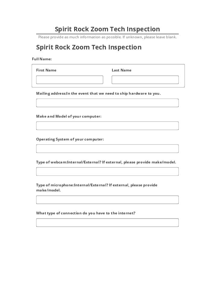 Integrate Spirit Rock Zoom Tech Inspection Netsuite