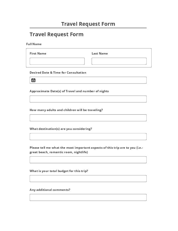Integrate Travel Request Form Netsuite