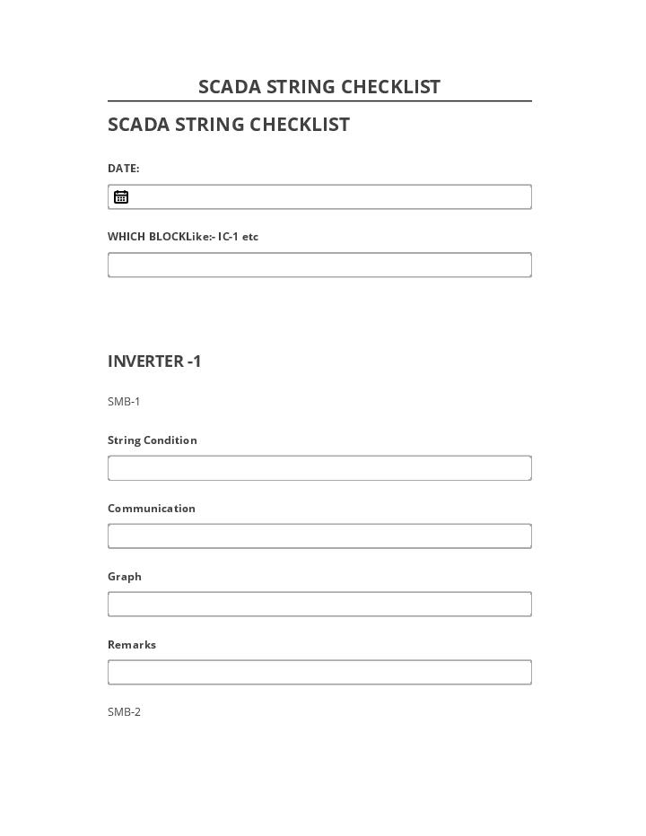 Manage SCADA STRING CHECKLIST Salesforce