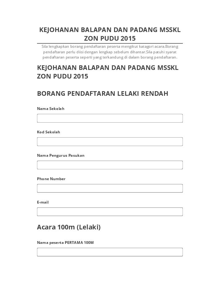 Arrange KEJOHANAN BALAPAN DAN PADANG MSSKL ZON PUDU 2015