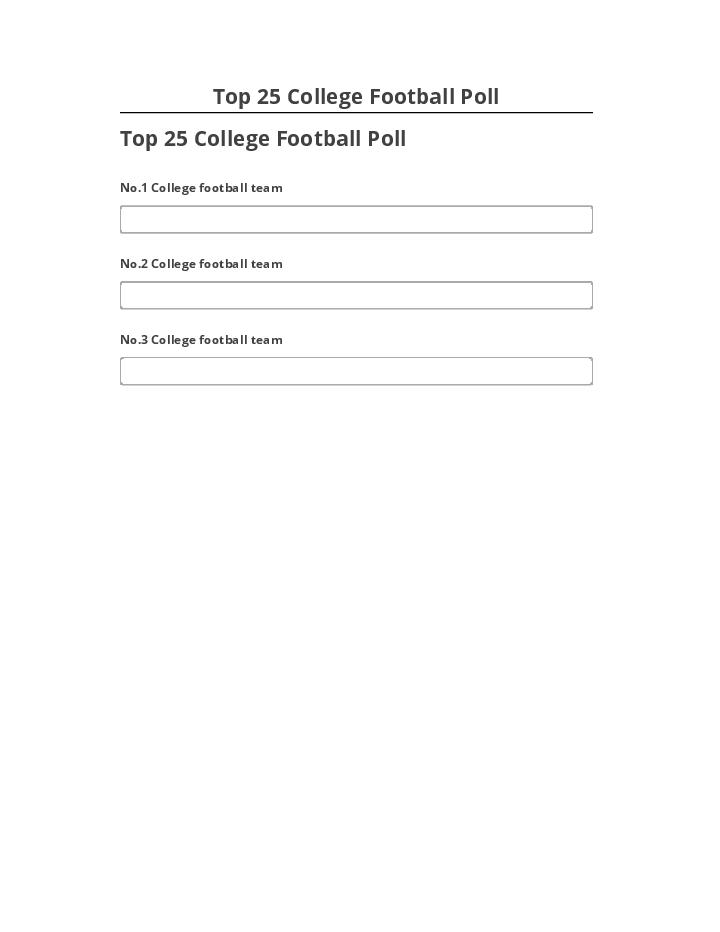 Arrange Top 25 College Football Poll Salesforce