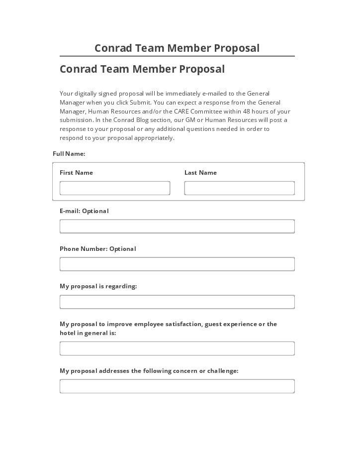 Pre-fill Conrad Team Member Proposal