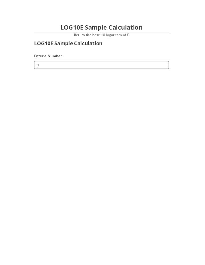 Incorporate LOG10E Sample Calculation