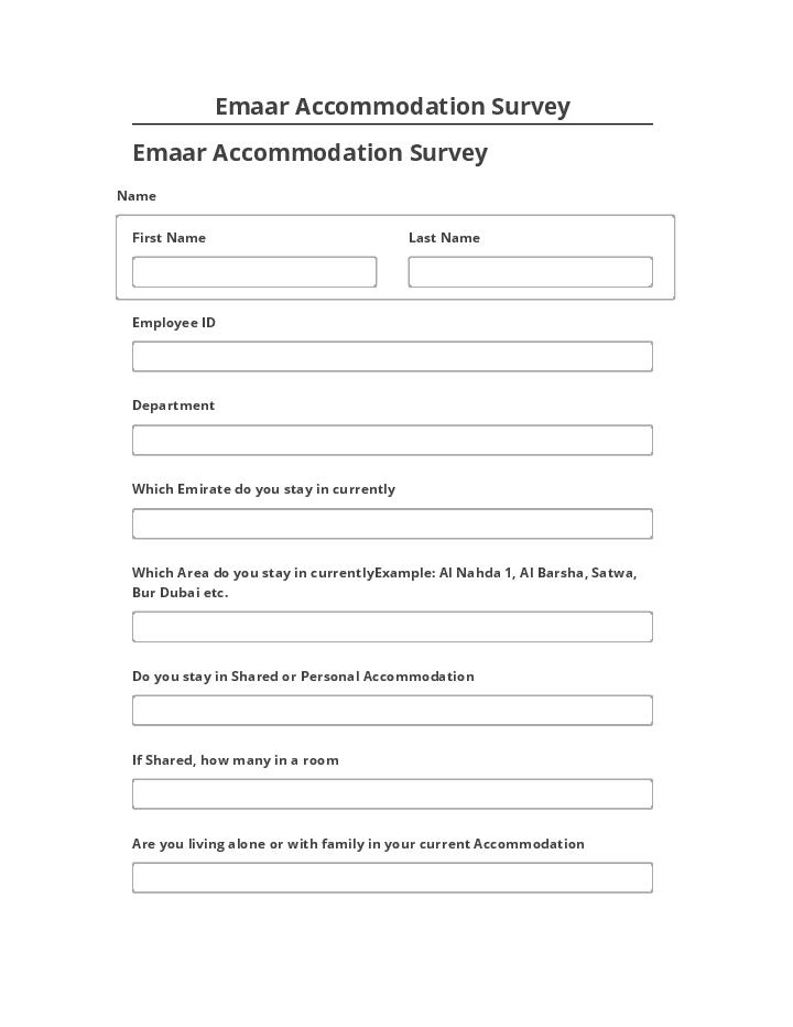 Pre-fill Emaar Accommodation Survey Netsuite