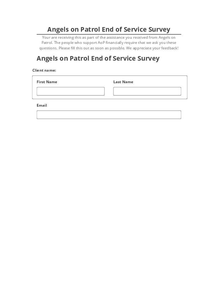 Update Angels on Patrol End of Service Survey Microsoft Dynamics