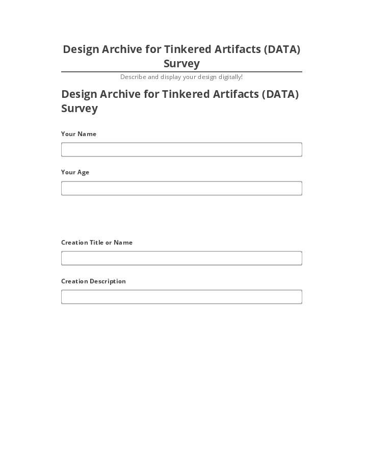 Synchronize Design Archive for Tinkered Artifacts (DATA) Survey Netsuite