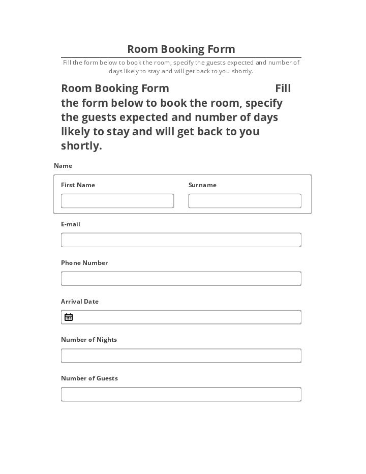 Automate Room Booking Form