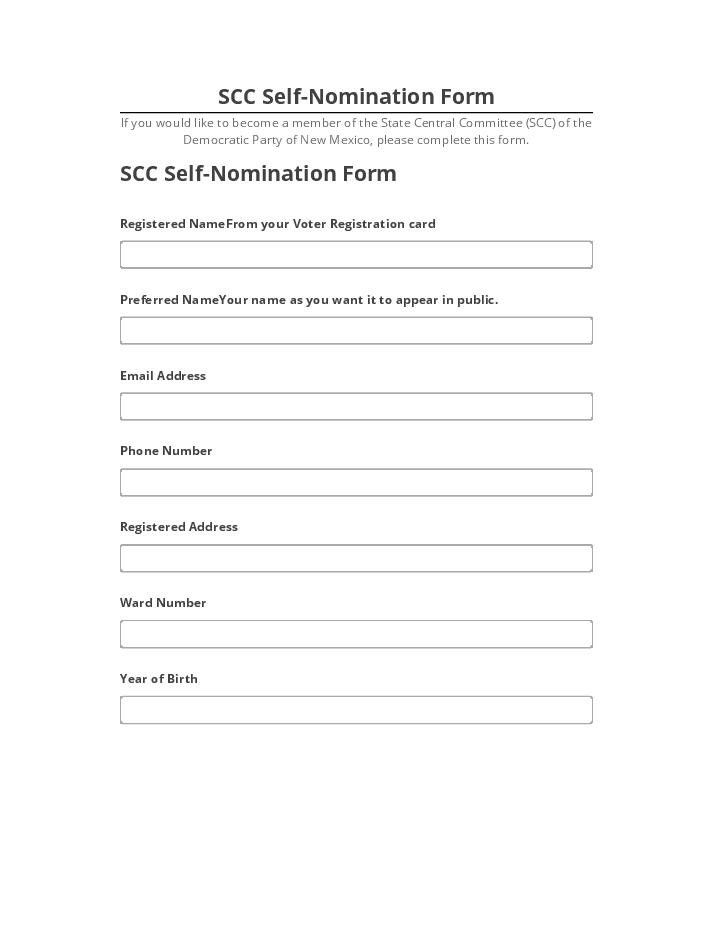 Export SCC Self-Nomination Form Salesforce