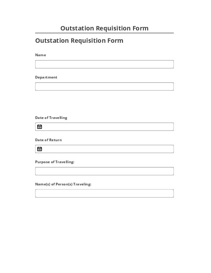 Integrate Outstation Requisition Form