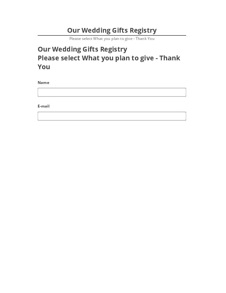 Automate Our Wedding Gifts Registry