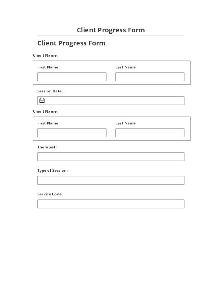 Incorporate Client Progress Form