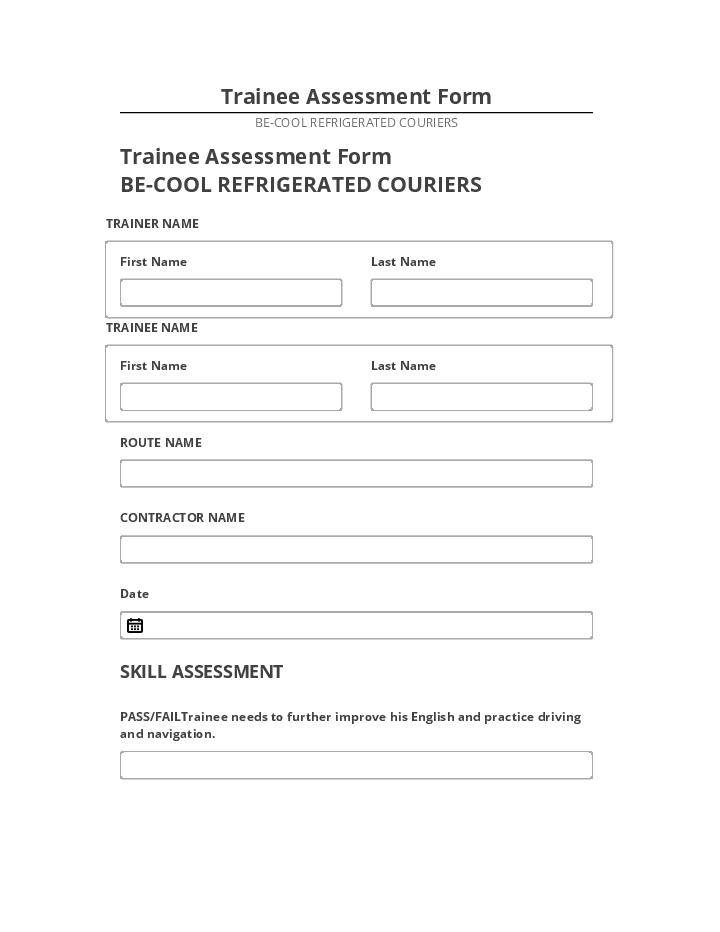 Update Trainee Assessment Form Netsuite