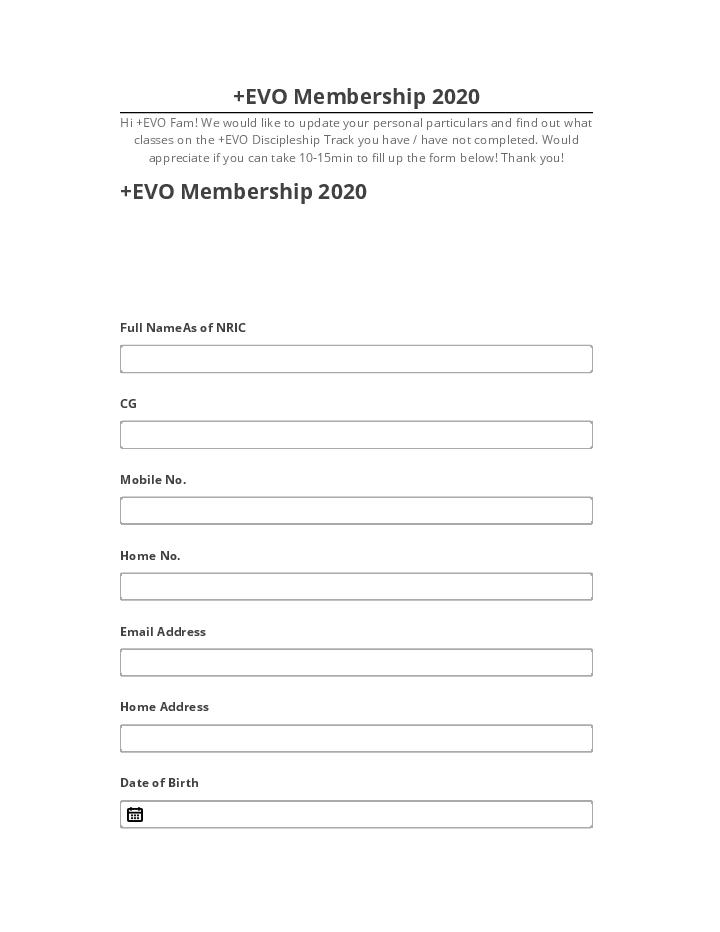 Integrate +EVO Membership 2020 Salesforce