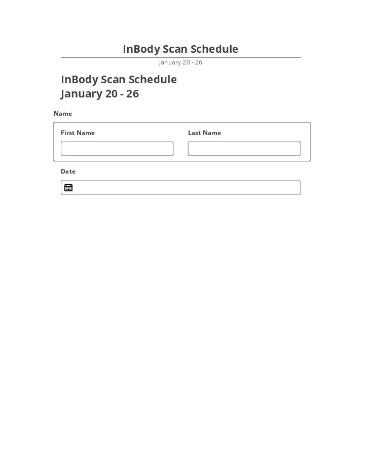 Synchronize InBody Scan Schedule Salesforce