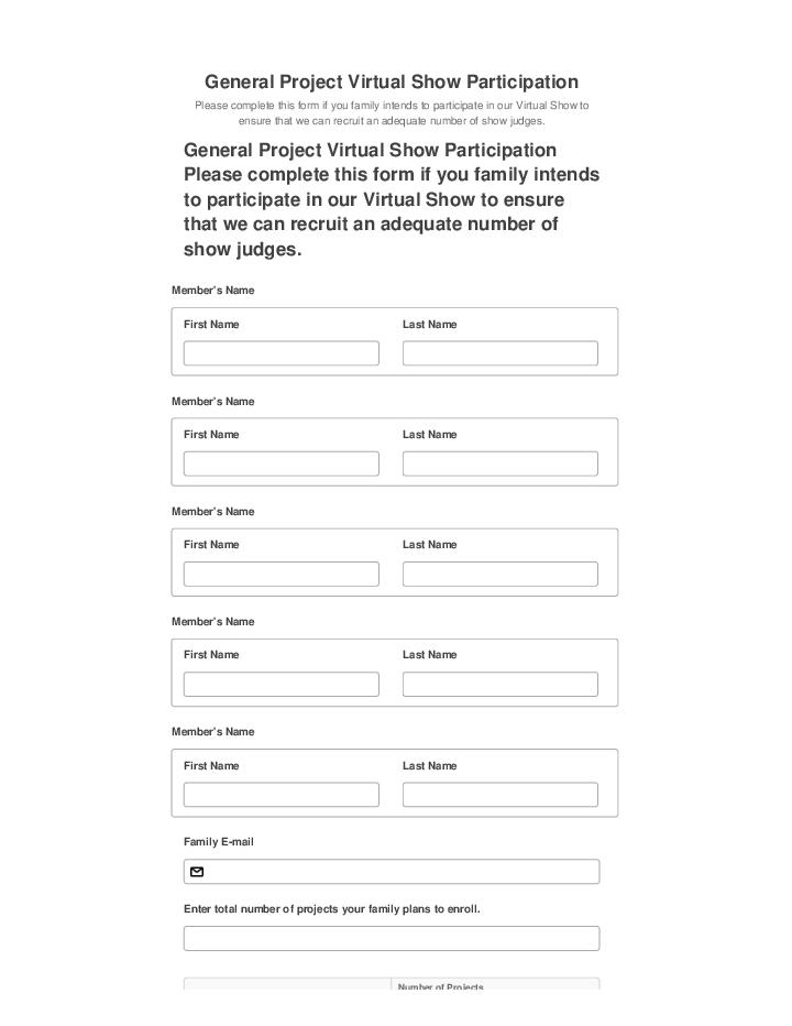 Arrange General Project Virtual Show Participation