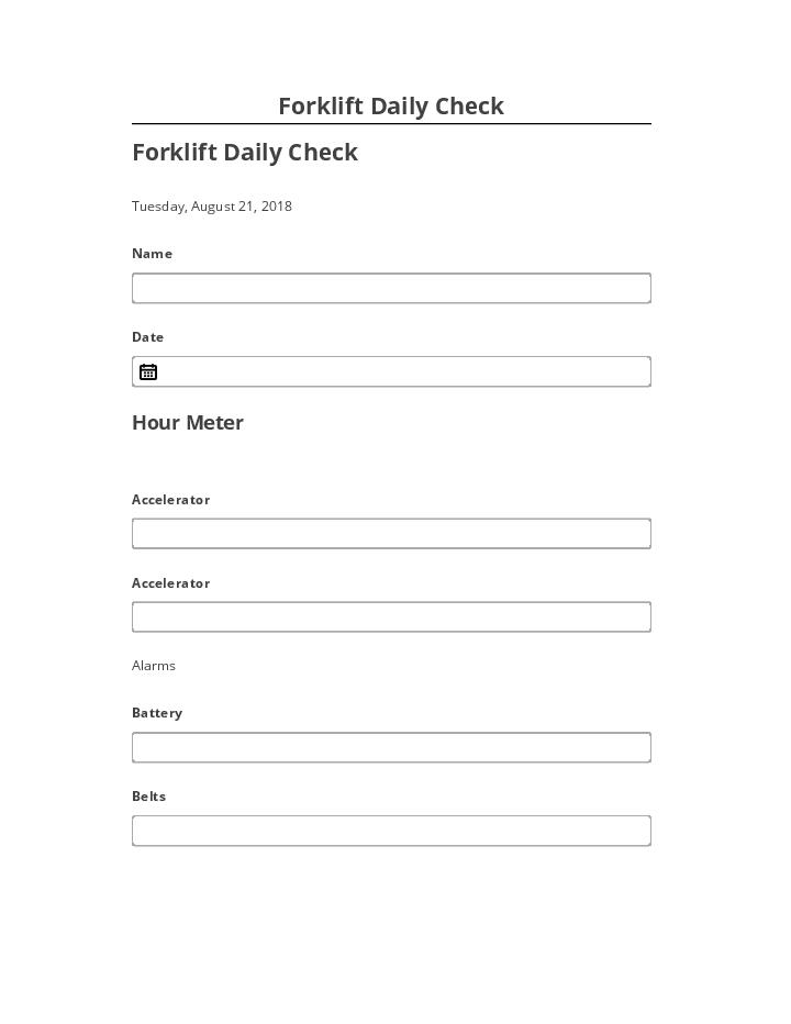 Arrange Forklift Daily Check