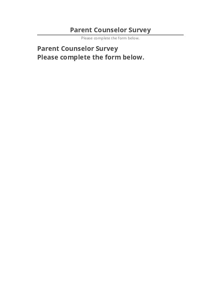 Pre-fill Parent Counselor Survey