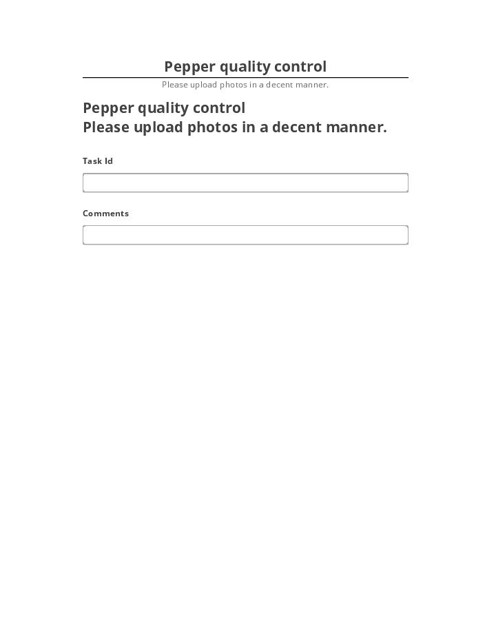 Pre-fill Pepper quality control Microsoft Dynamics