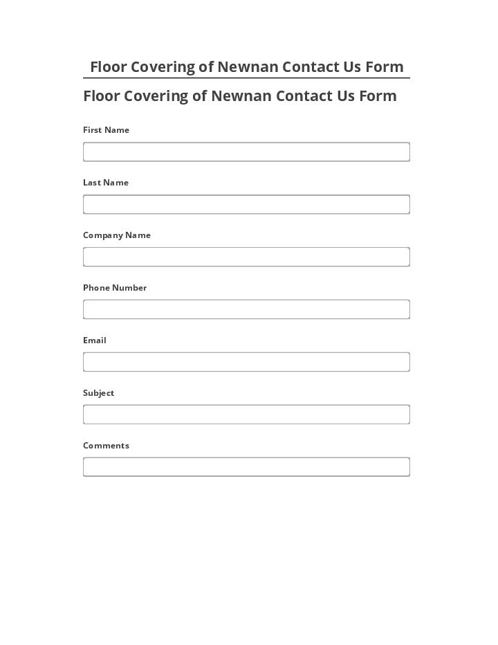 Manage Floor Covering of Newnan Contact Us Form
