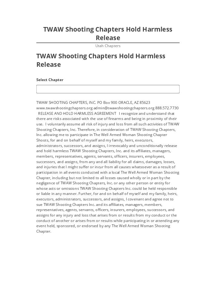 Export TWAW Shooting Chapters Hold Harmless Release Netsuite