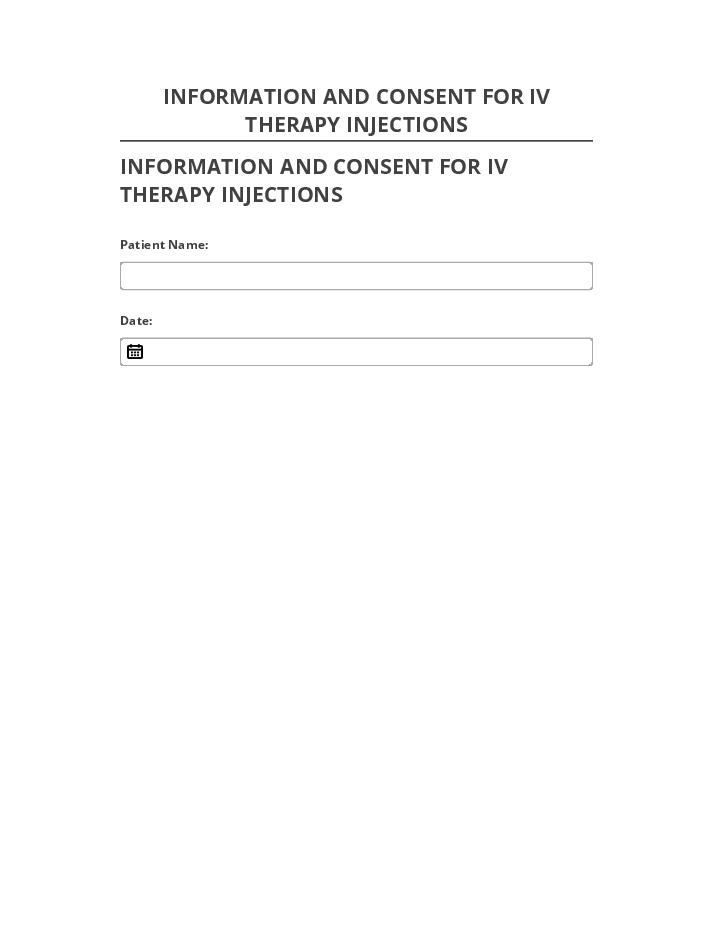 Arrange INFORMATION AND CONSENT FOR IV THERAPY INJECTIONS Netsuite