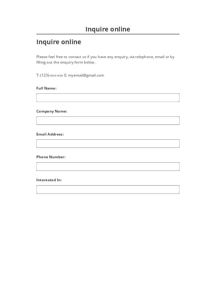 Extract Inquire online Netsuite