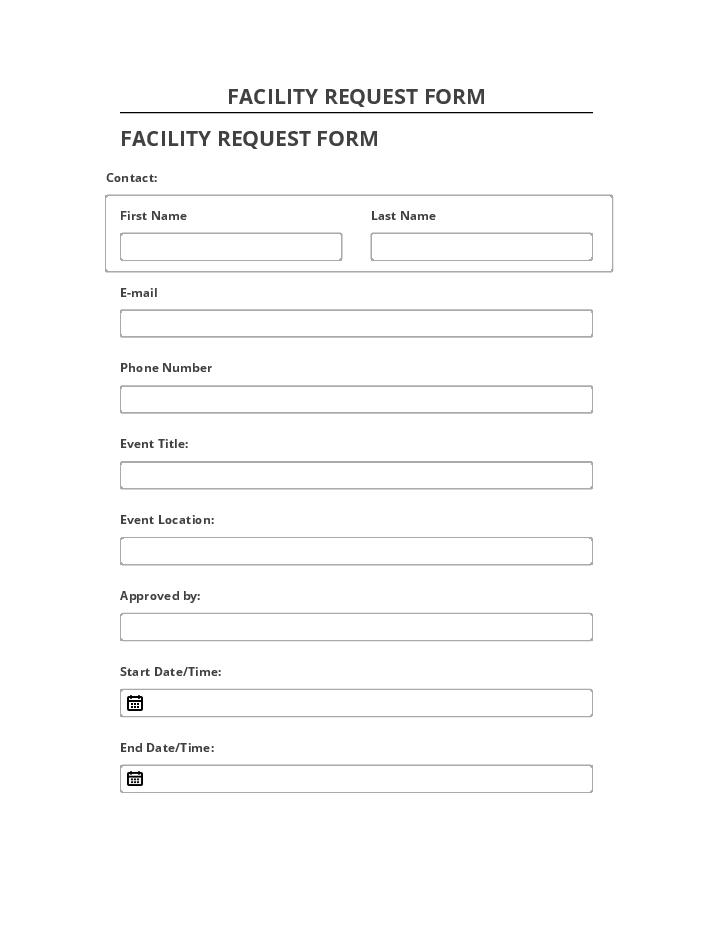 Synchronize FACILITY REQUEST FORM Salesforce