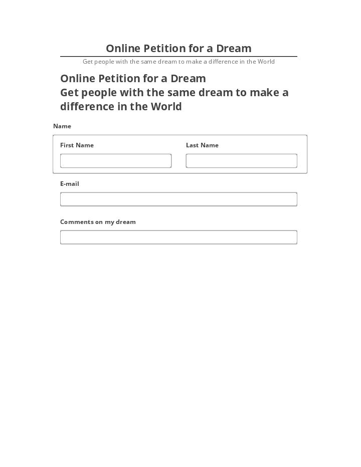 Export Online Petition for a Dream