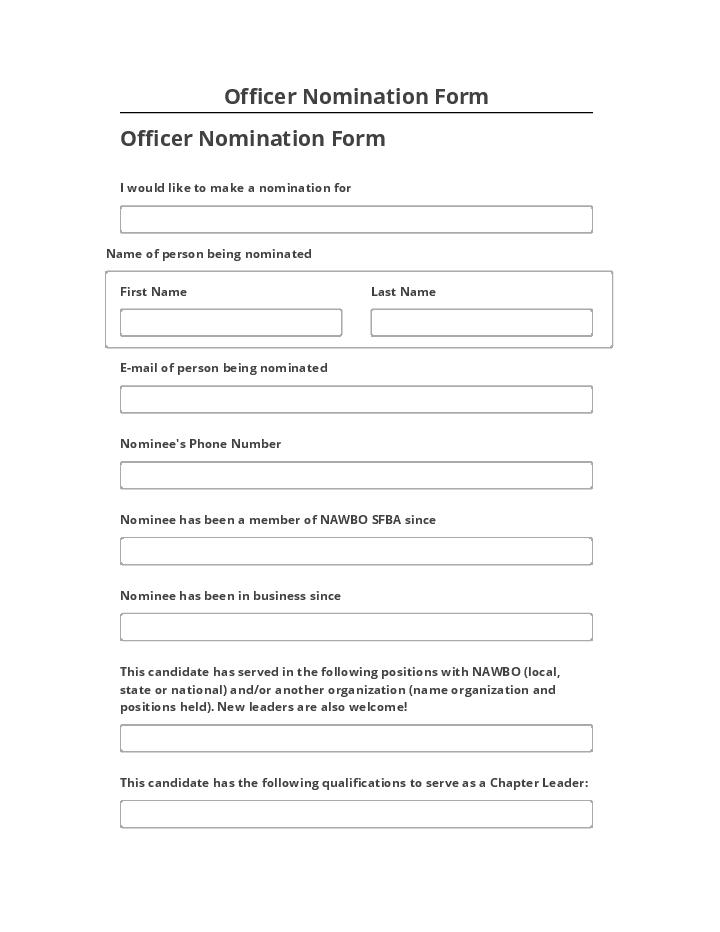 Manage Officer Nomination Form Salesforce