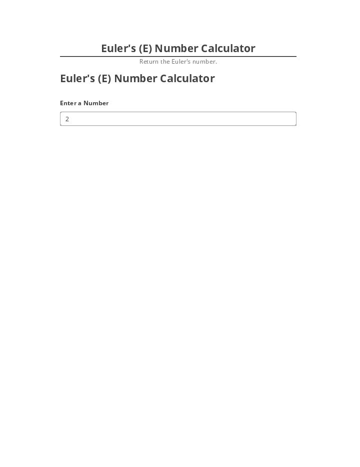 Pre-fill Euler's (E) Number Calculator Microsoft Dynamics