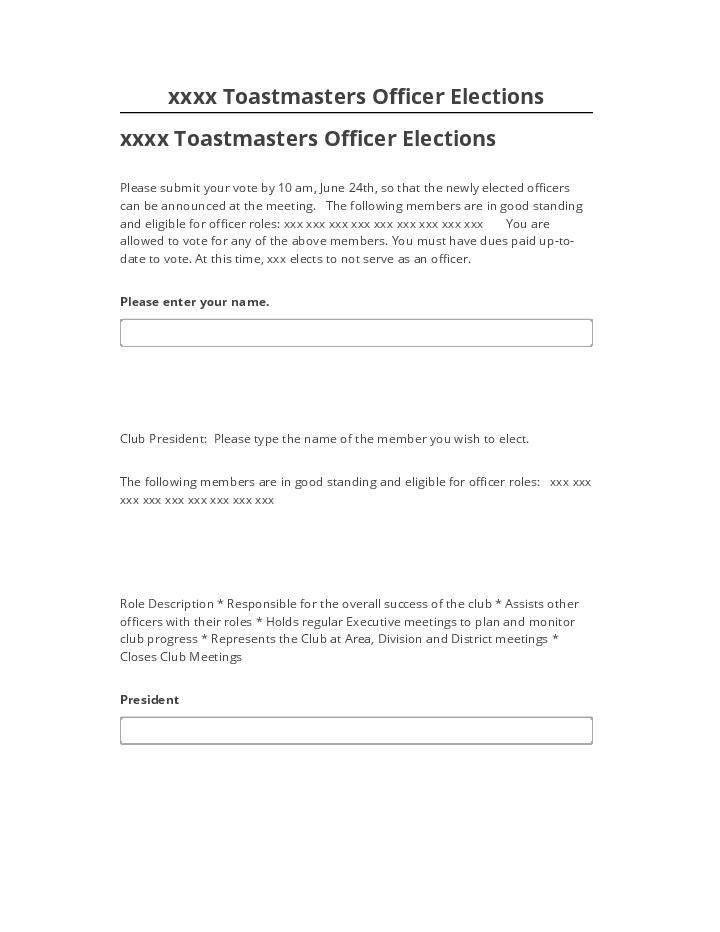 Automate xxxx Toastmasters Officer Elections Salesforce
