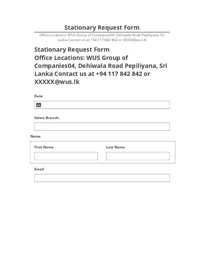 Pre-fill Stationary Request Form Netsuite