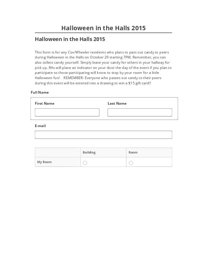 Pre-fill Halloween in the Halls 2015 Netsuite