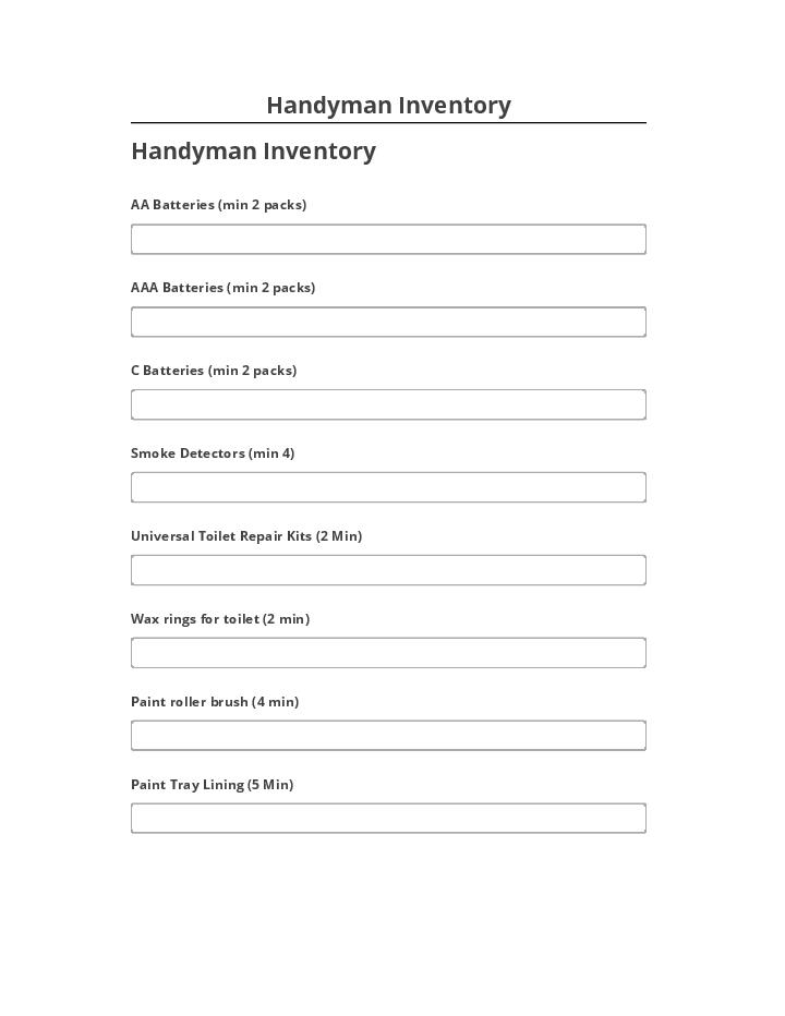Export Handyman Inventory