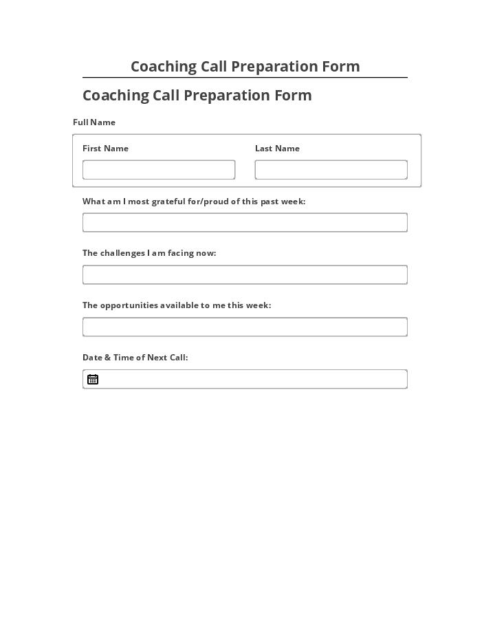Extract Coaching Call Preparation Form
