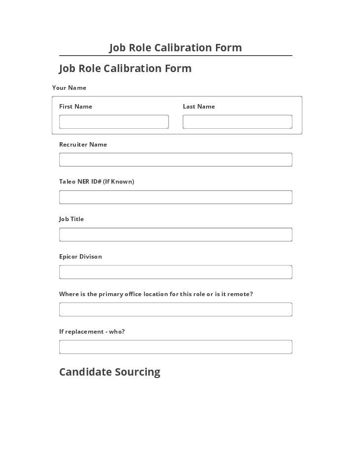 Pre-fill Job Role Calibration Form