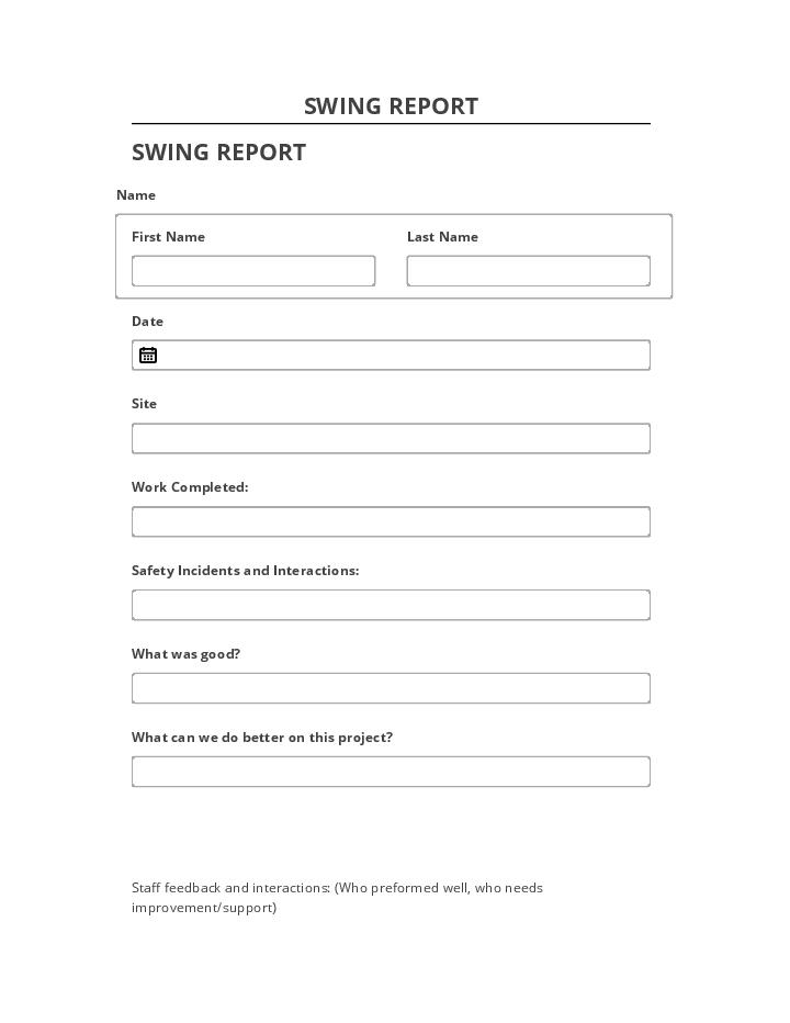 Export SWING REPORT Salesforce