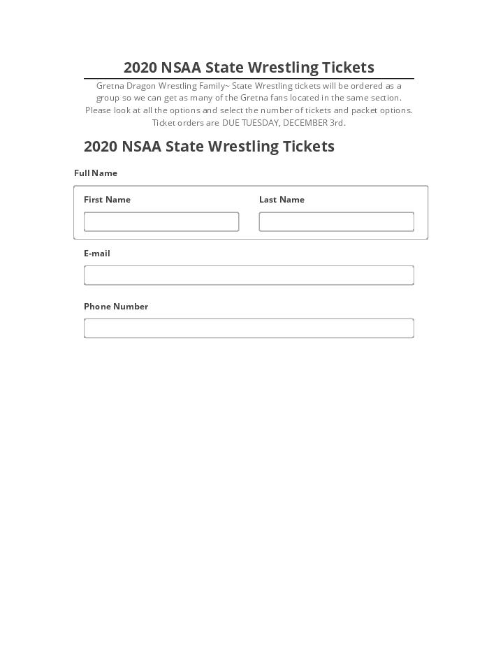 Arrange 2020 NSAA State Wrestling Tickets