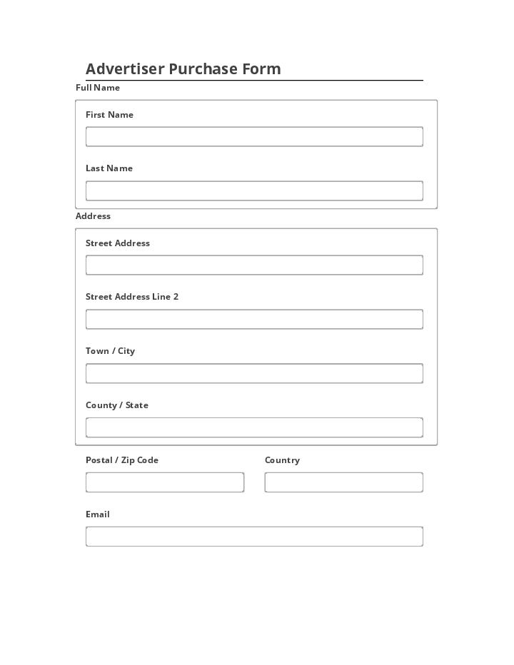 Automate Advertiser Purchase Form