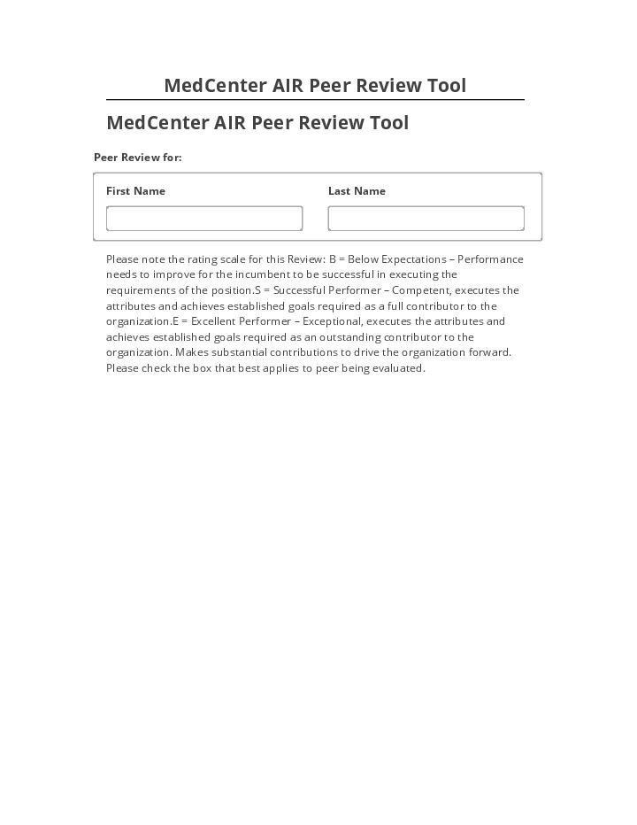 Integrate MedCenter AIR Peer Review Tool