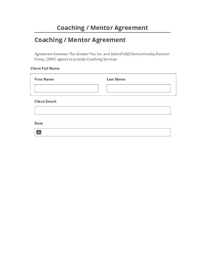Pre-fill Coaching / Mentor Agreement Microsoft Dynamics