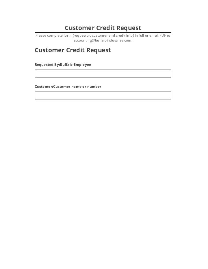 Incorporate Customer Credit Request Netsuite