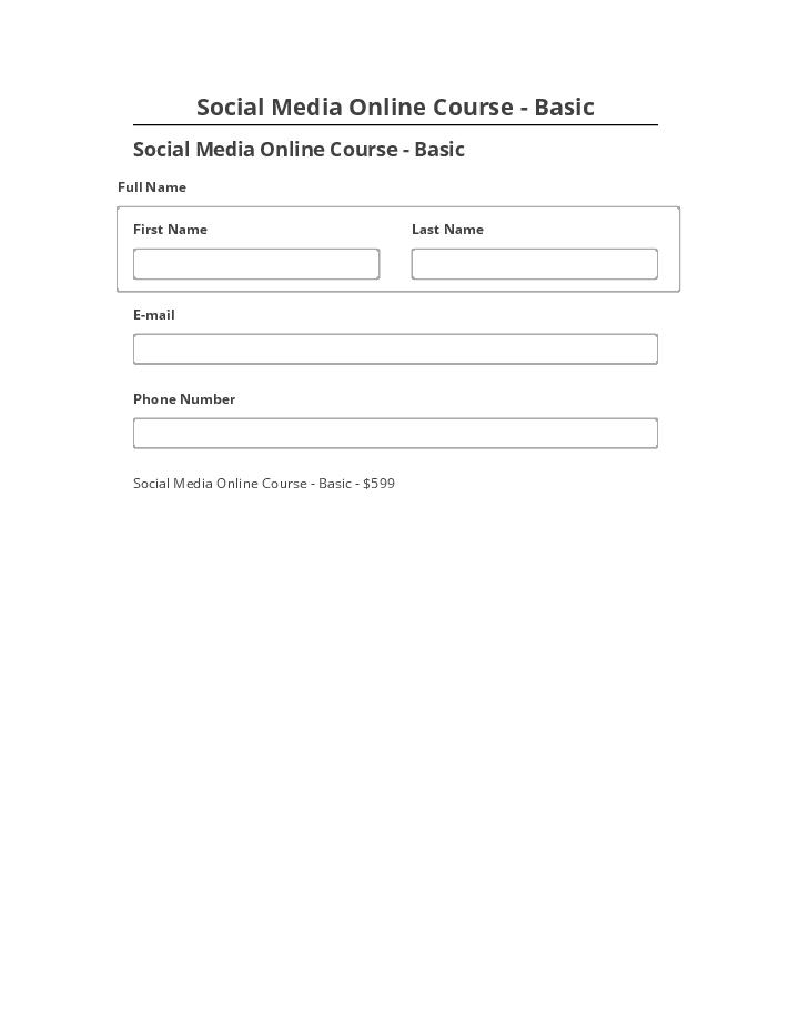 Pre-fill Social Media Online Course - Basic Netsuite