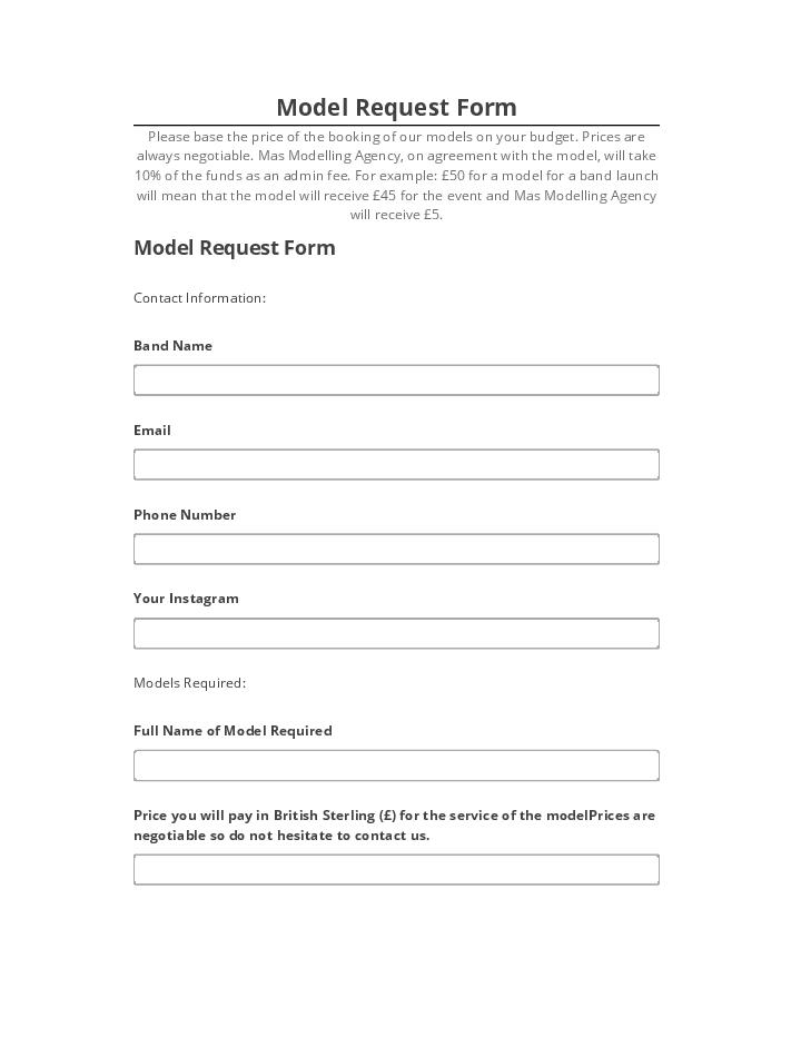 Arrange Model Request Form Microsoft Dynamics