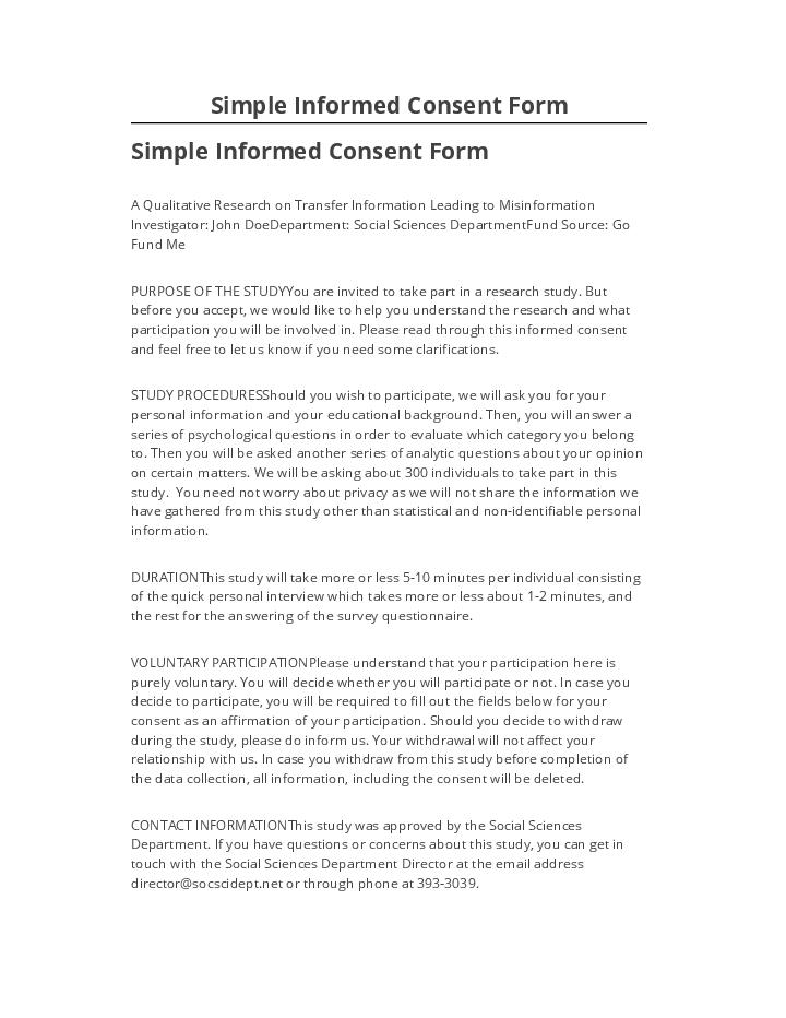 Pre-fill Simple Informed Consent Form Salesforce