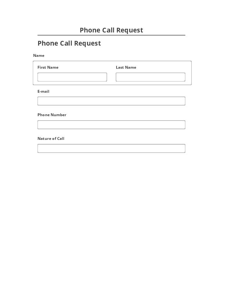 Arrange Phone Call Request
