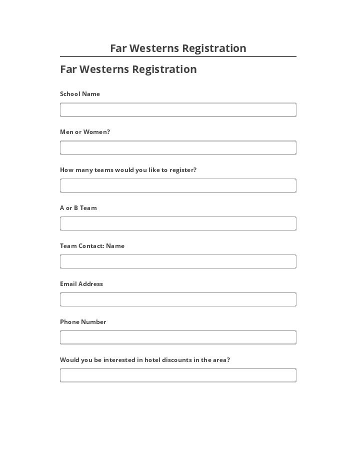 Update Far Westerns Registration Salesforce
