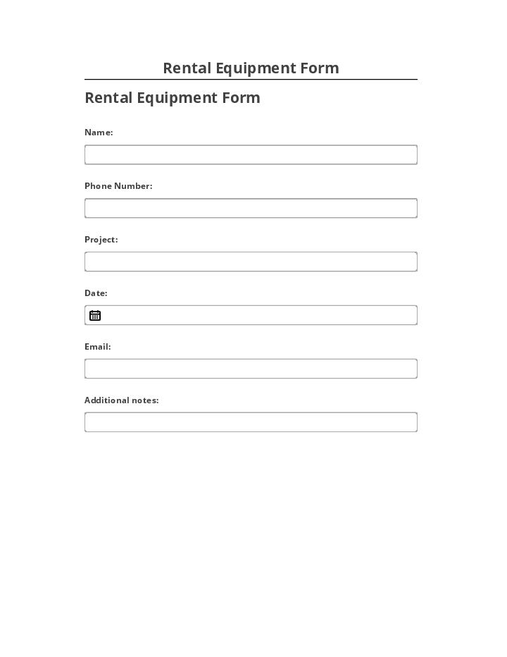 Export Rental Equipment Form