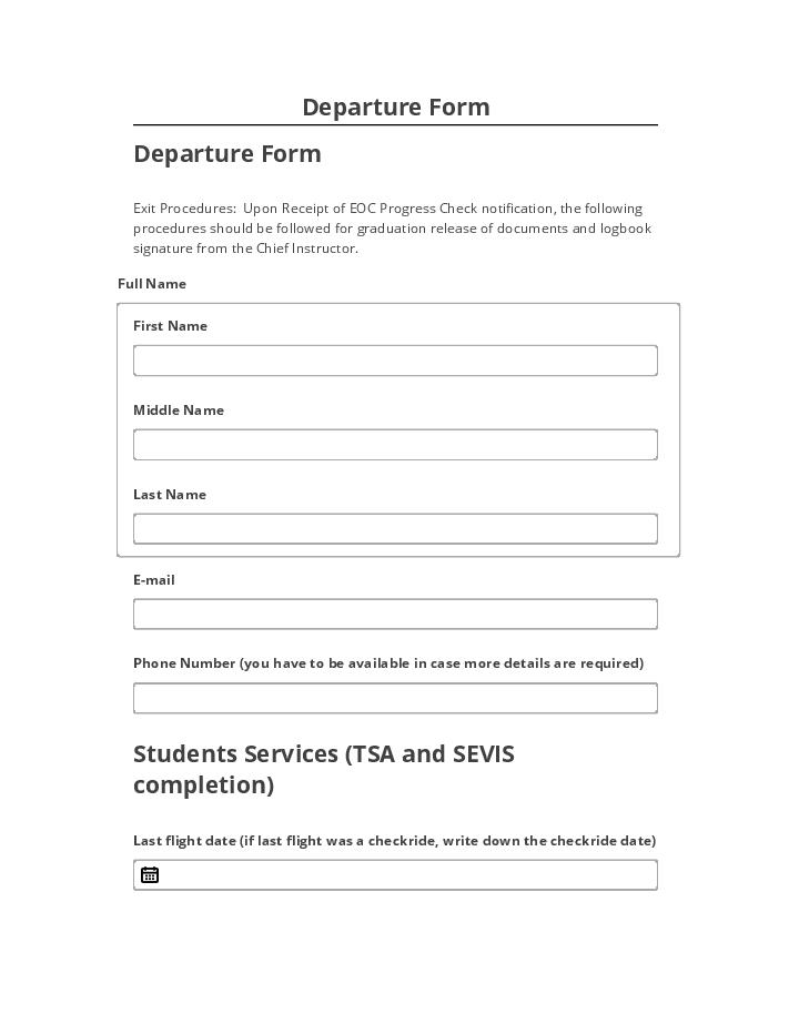 Extract Departure Form Netsuite