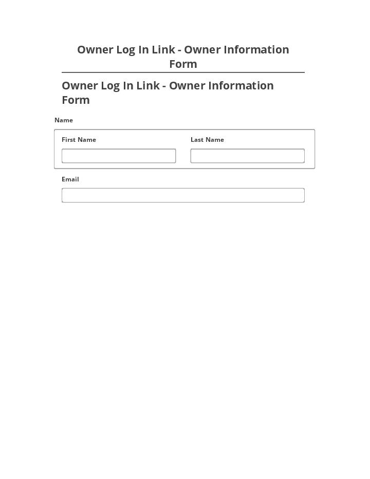 Arrange Owner Log In Link - Owner Information Form Salesforce